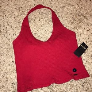 BRAND NEW Red Hollister Halter Top